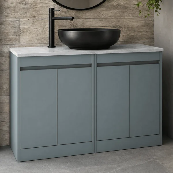 Alternate image of Nuie Havana Floorstanding Double Vanity Unit with Worktop - 4 Door - 1205 x 821mm