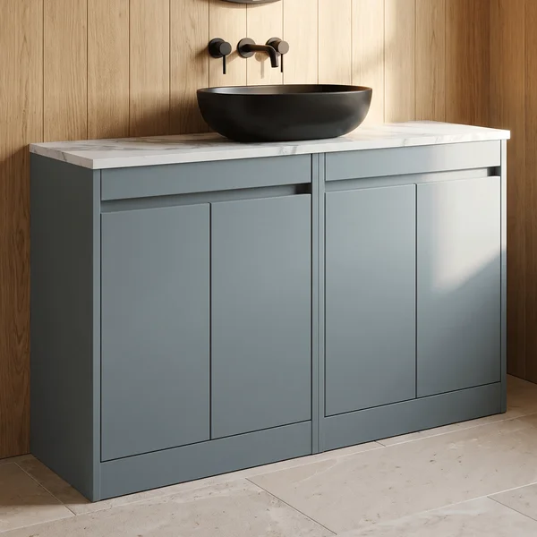 Alternate image of Nuie Havana Floorstanding Double Vanity Unit with Worktop - 4 Door - 1205 x 821mm