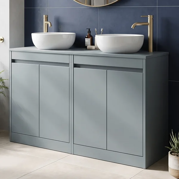 Alternate image of Nuie Havana Floorstanding Double Vanity Unit with Worktop - 4 Door - 1205 x 821mm