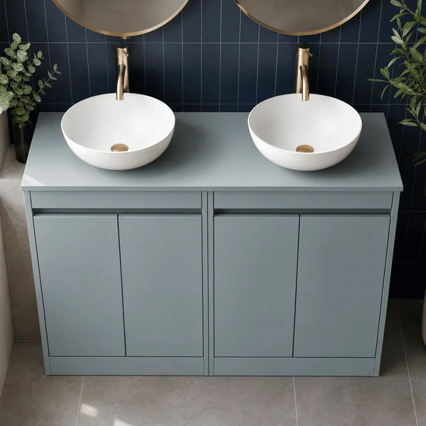 Alternate image of Nuie Havana Floorstanding Double Vanity Unit with Worktop - 4 Door - 1205 x 821mm