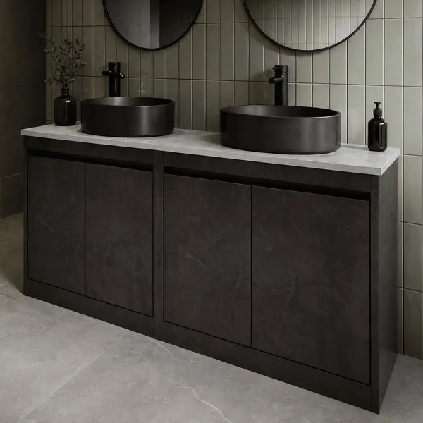Alternate image of Nuie Havana Floorstanding Double Vanity Unit with Worktop - 4 Door - 1205 x 821mm