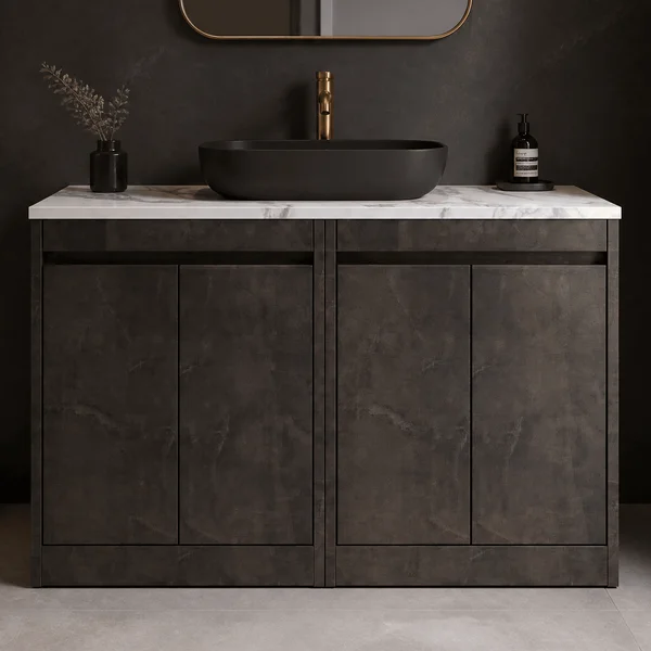 Alternate image of Nuie Havana Floorstanding Double Vanity Unit with Worktop - 4 Door - 1205 x 821mm