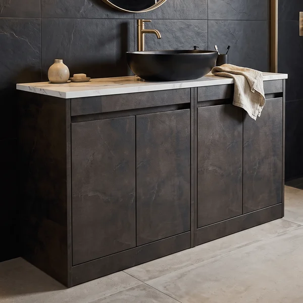 Alternate image of Nuie Havana Floorstanding Double Vanity Unit with Worktop - 4 Door - 1205 x 821mm