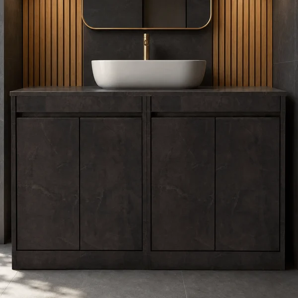 Alternate image of Nuie Havana Floorstanding Double Vanity Unit with Worktop - 4 Door - 1205 x 821mm