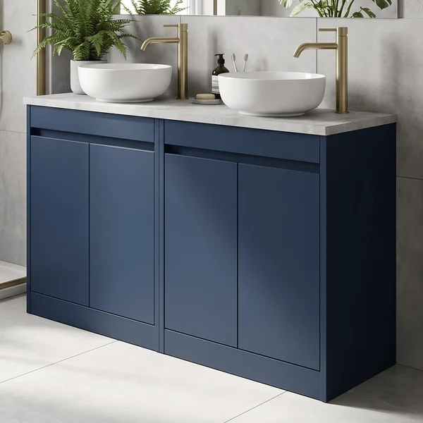 Alternate image of Nuie Havana Floorstanding Double Vanity Unit with Worktop - 4 Door - 1205 x 821mm
