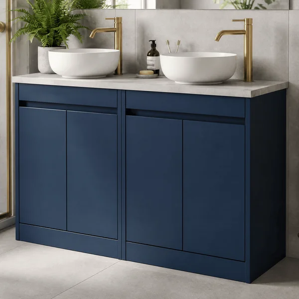 Alternate image of Nuie Havana Floorstanding Double Vanity Unit with Worktop - 4 Door - 1205 x 821mm