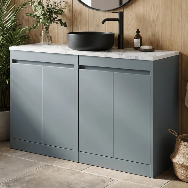 Alternate image of Nuie Havana Floorstanding Double Vanity Unit with Worktop - 4 Door - 1205 x 821mm