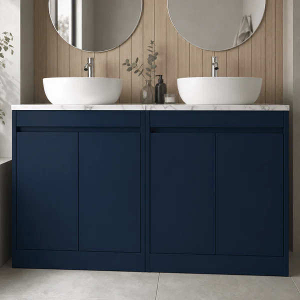 Alternate image of Nuie Havana Floorstanding Double Vanity Unit with Worktop - 4 Door - 1205 x 821mm