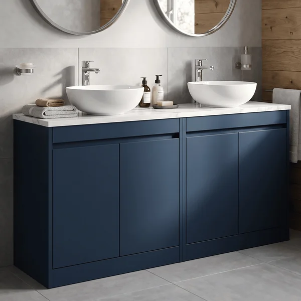 Alternate image of Nuie Havana Floorstanding Double Vanity Unit with Worktop - 4 Door - 1205 x 821mm