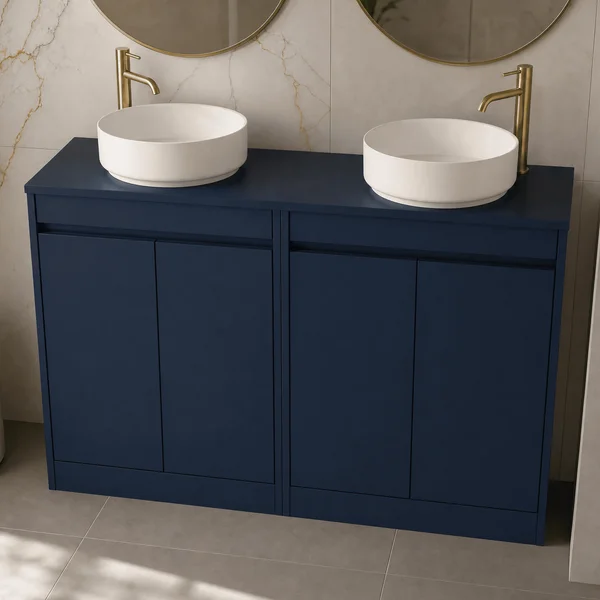 Alternate image of Nuie Havana Floorstanding Double Vanity Unit with Worktop - 4 Door - 1205 x 821mm