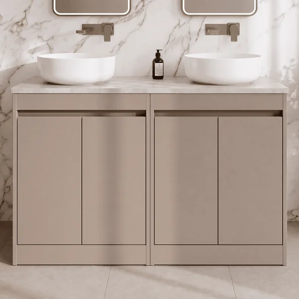 Alternate image of Nuie Havana Floorstanding Double Vanity Unit with Worktop - 4 Door - 1205 x 821mm