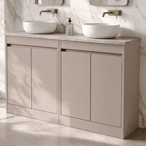 Alternate image of Nuie Havana Floorstanding Double Vanity Unit with Worktop - 4 Door - 1205 x 821mm