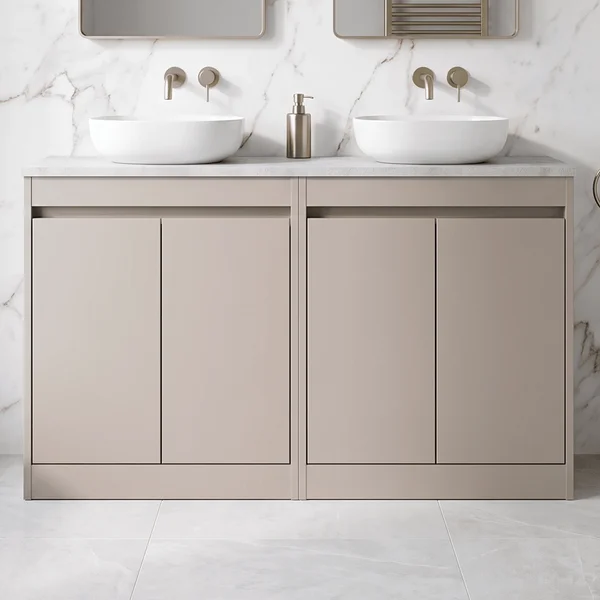 Alternate image of Nuie Havana Floorstanding Double Vanity Unit with Worktop - 4 Door - 1205 x 821mm