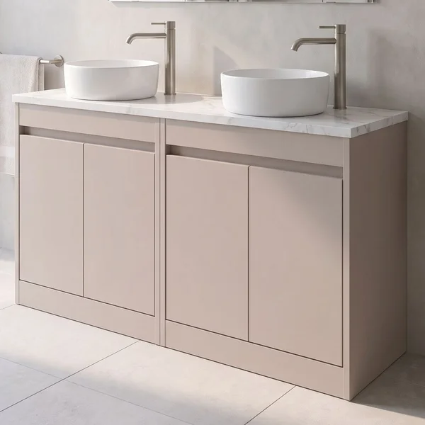 Alternate image of Nuie Havana Floorstanding Double Vanity Unit with Worktop - 4 Door - 1205 x 821mm