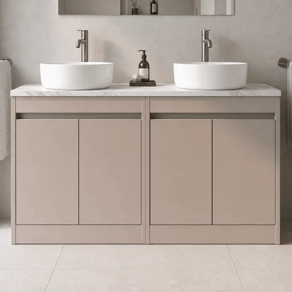 Alternate image of Nuie Havana Floorstanding Double Vanity Unit with Worktop - 4 Door - 1205 x 821mm