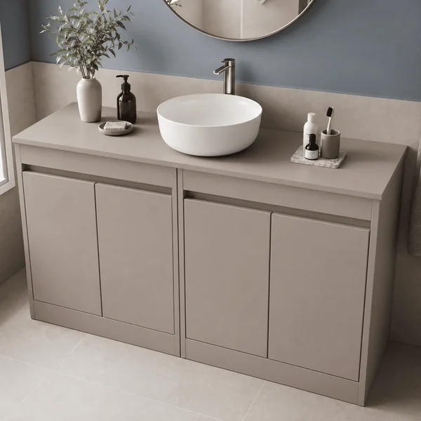 Alternate image of Nuie Havana Floorstanding Double Vanity Unit with Worktop - 4 Door - 1205 x 821mm