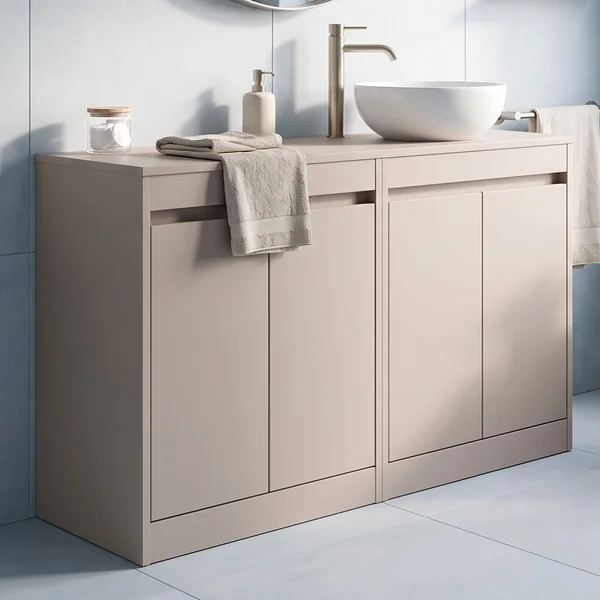 Alternate image of Nuie Havana Floorstanding Double Vanity Unit with Worktop - 4 Door - 1205 x 821mm