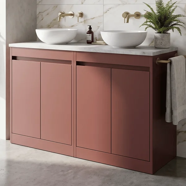 Alternate image of Nuie Havana Floorstanding Double Vanity Unit with Worktop - 4 Door - 1205 x 821mm