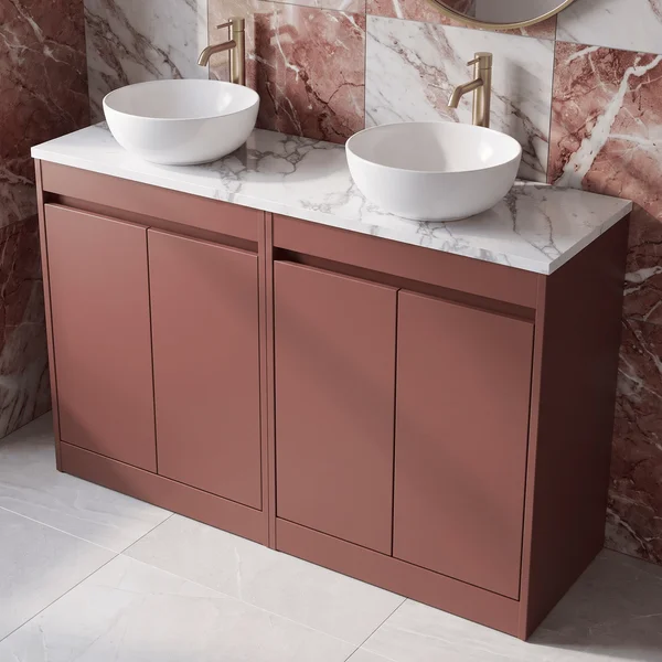 Alternate image of Nuie Havana Floorstanding Double Vanity Unit with Worktop - 4 Door - 1205 x 821mm