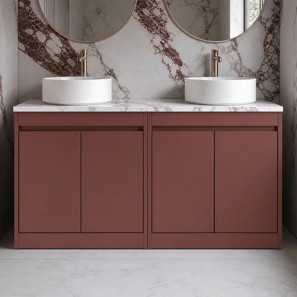 Alternate image of Nuie Havana Floorstanding Double Vanity Unit with Worktop - 4 Door - 1205 x 821mm