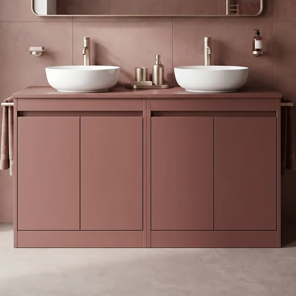 Alternate image of Nuie Havana Floorstanding Double Vanity Unit with Worktop - 4 Door - 1205 x 821mm