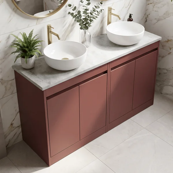 Alternate image of Nuie Havana Floorstanding Double Vanity Unit with Worktop - 4 Door - 1205 x 821mm