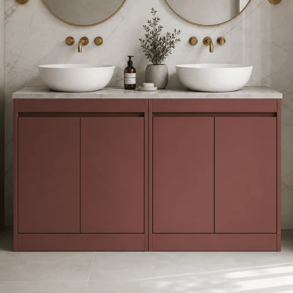 Alternate image of Nuie Havana Floorstanding Double Vanity Unit with Worktop - 4 Door - 1205 x 821mm