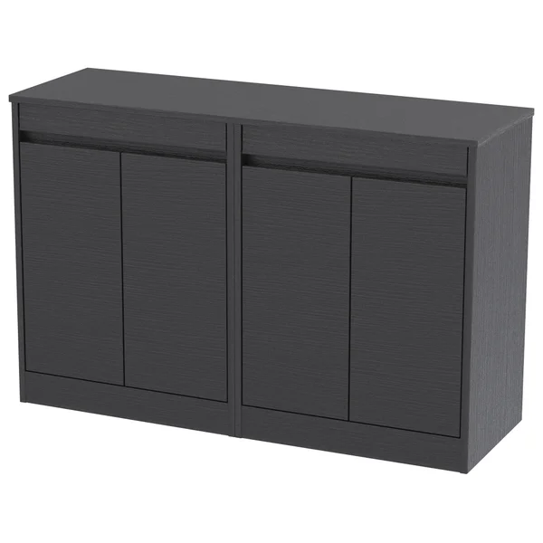 Nuie Havana Floorstanding Double Vanity Unit with Worktop - 4 Door - 1205 x 821mm