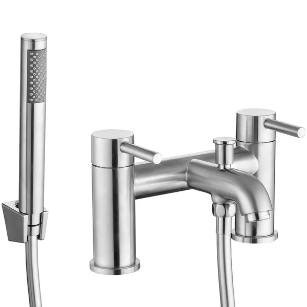 Additional image of Joseph Miles Millie Bath Mixer Tap with Curved Spout - Stick Handles - Deck Mounted