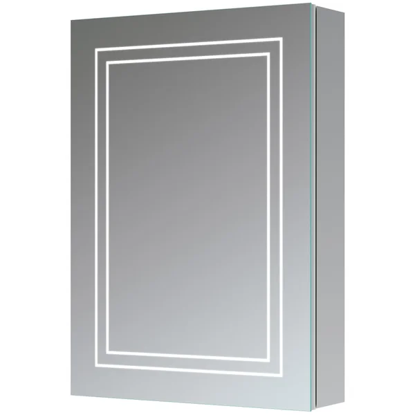 Joseph Miles Zula Aluminium Double-Sided LED Mirror Cabinet with Socket - 500 x 700mm