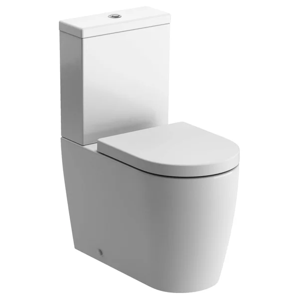 Joseph Miles Luke Rimless Close Coupled Comfort Height WC Pan with Cistern and Seat - 360 x 660mm