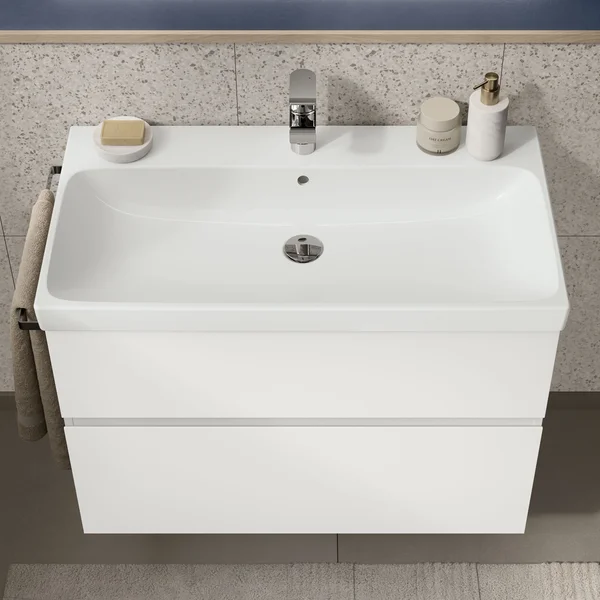 Alternate image of Geberit Aniara Wall-Hung Vanity Unit with Recessed Handles - 2 Drawers - 605mm High