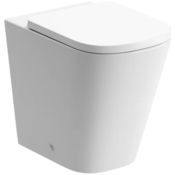 Additional image of Joseph Miles Livav Rimless Back To Wall White WC Pan with Soft Close Seat