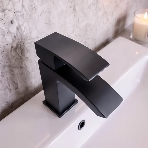 Alternate image of Joseph Miles Descent Mini Basin Mixer Tap with Push Waste - Curved Handle - Deck Mounted