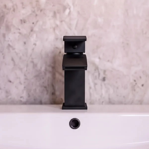 Alternate image of Joseph Miles Descent Mini Basin Mixer Tap with Push Waste - Curved Handle - Deck Mounted