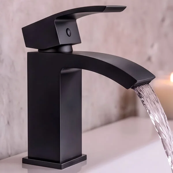 Alternate image of Joseph Miles Descent Mini Basin Mixer Tap with Push Waste - Curved Handle - Deck Mounted