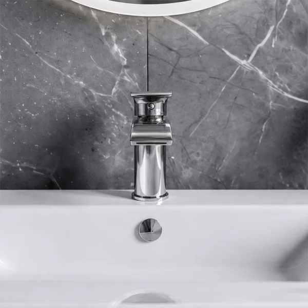 Alternate image of Joseph Miles Kimberley Mini Mono Basin Mixer Tap with Push Waste - Flat Handle - Deck Mounted