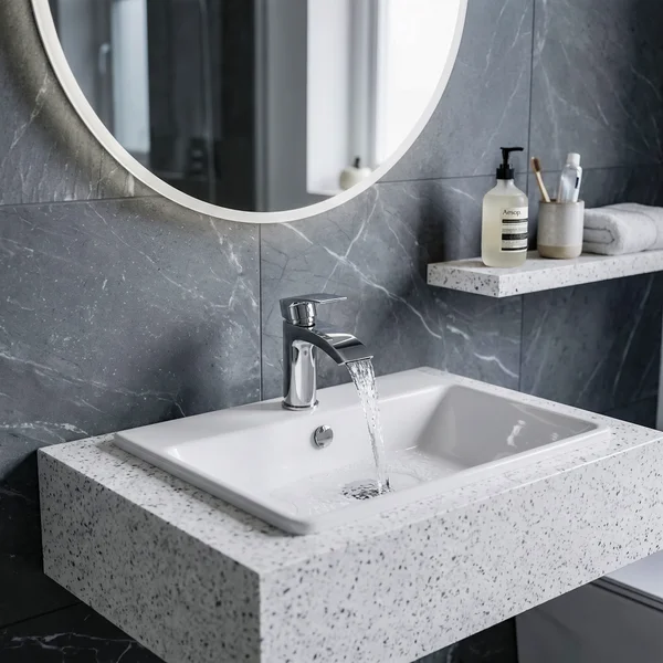 Alternate image of Joseph Miles Kimberley Mini Mono Basin Mixer Tap with Push Waste - Flat Handle - Deck Mounted