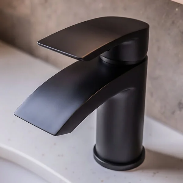 Alternate image of Joseph Miles Kimberley Mini Mono Basin Mixer Tap with Push Waste - Flat Handle - Deck Mounted