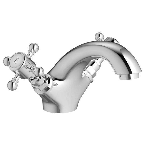 Joseph Miles Rhett Traditional Basin Mixer Tap with Pop-Up Waste - Crosshead - Deck Mounted