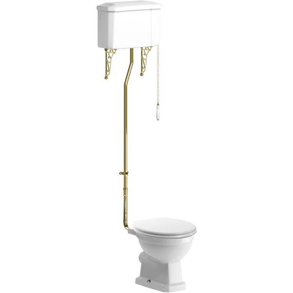 Alternate image of Joseph Miles Wilson Traditional High Level WC Pan with Cistern Pack and Soft Close Seat - Open Back