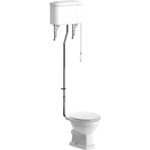 Alternate image of Joseph Miles Wilson Traditional High Level WC Pan with Cistern Pack and Soft Close Seat - Open Back