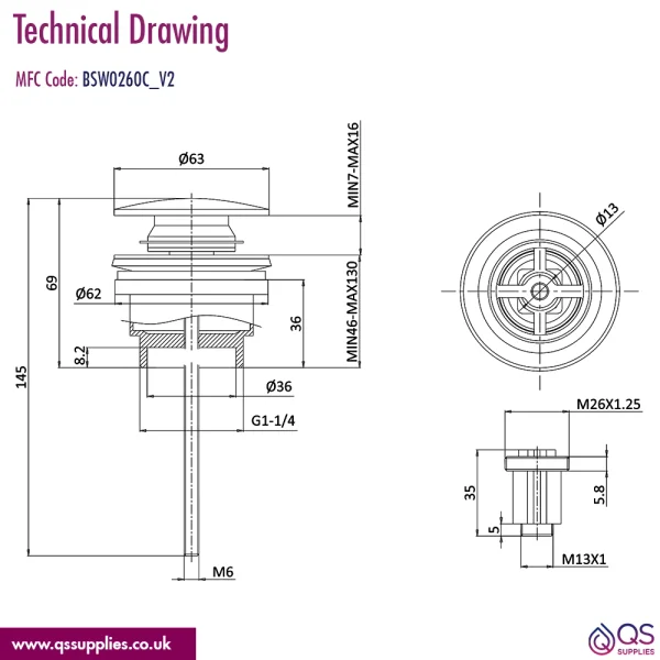 Technical drawing QS-V102787 / BSW0260C_V2