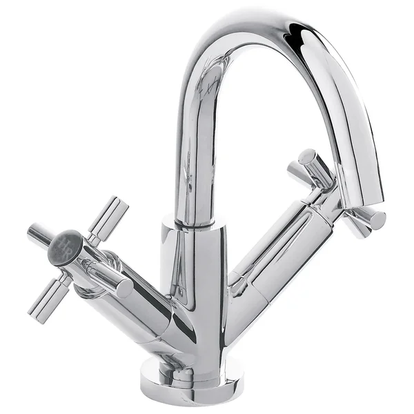 Hudson Reed Tec Monobloc Basin Mixer Tap with Waste - Crosshead - Swivel Spout