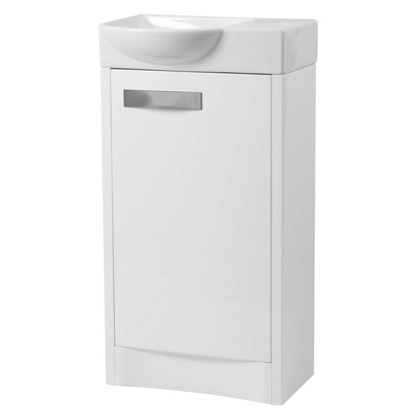 Roper Rhodes Mia Freestanding Gloss White Basin Unit - 1 Door - 460 x 860mm - Ex-Display