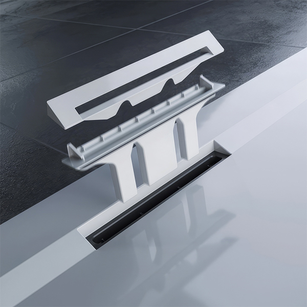 Additional image of Mira Flight Safe Level Quadrant Shower Tray with Waste - Acrylic Capped Resin Stone - 25mm High