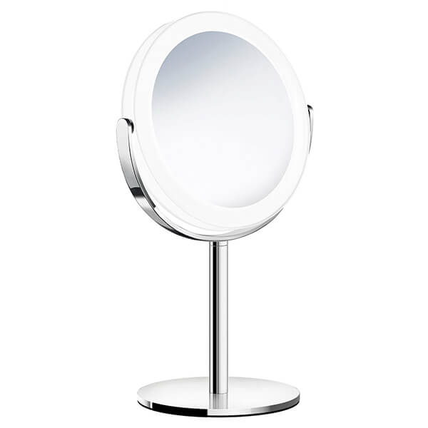 Smedbo Outline Freestanding Round LED Make-Up Mirror - Double-Sided - 180 x 315mm