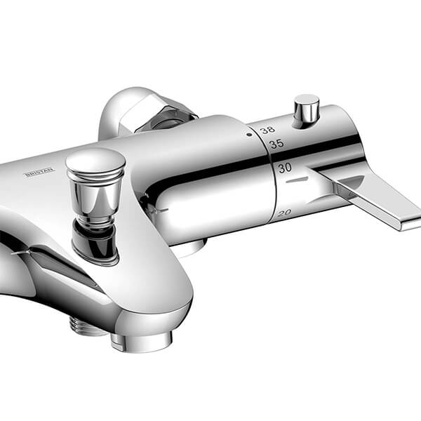 Alternate image of Bristan Design Thermostatic Chrome Bath Shower Mixer Tap with Diverter - Deck Mounted