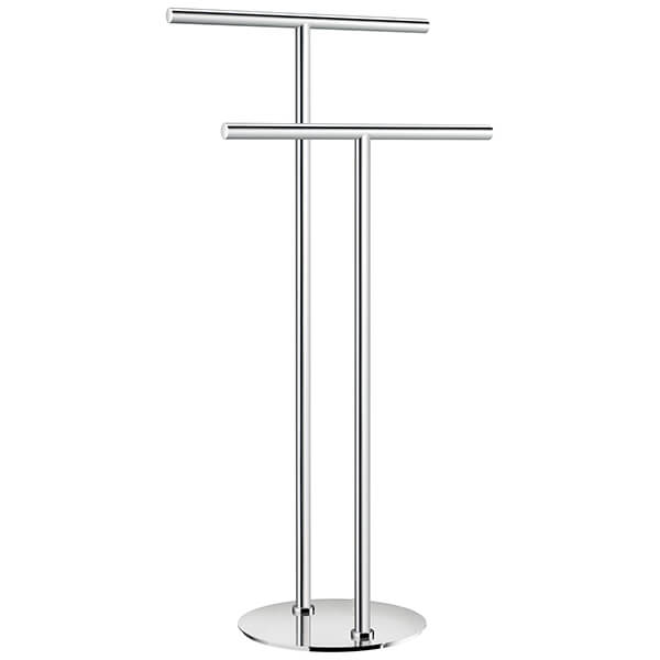 Smedbo Outline Freestanding Round Double Towel Rail - Stainless Steel