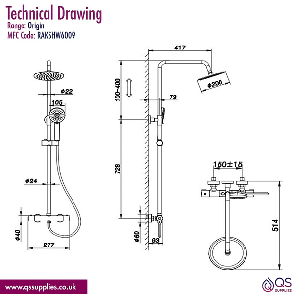 Technical drawing QS-V103085 / RAKSHW6009